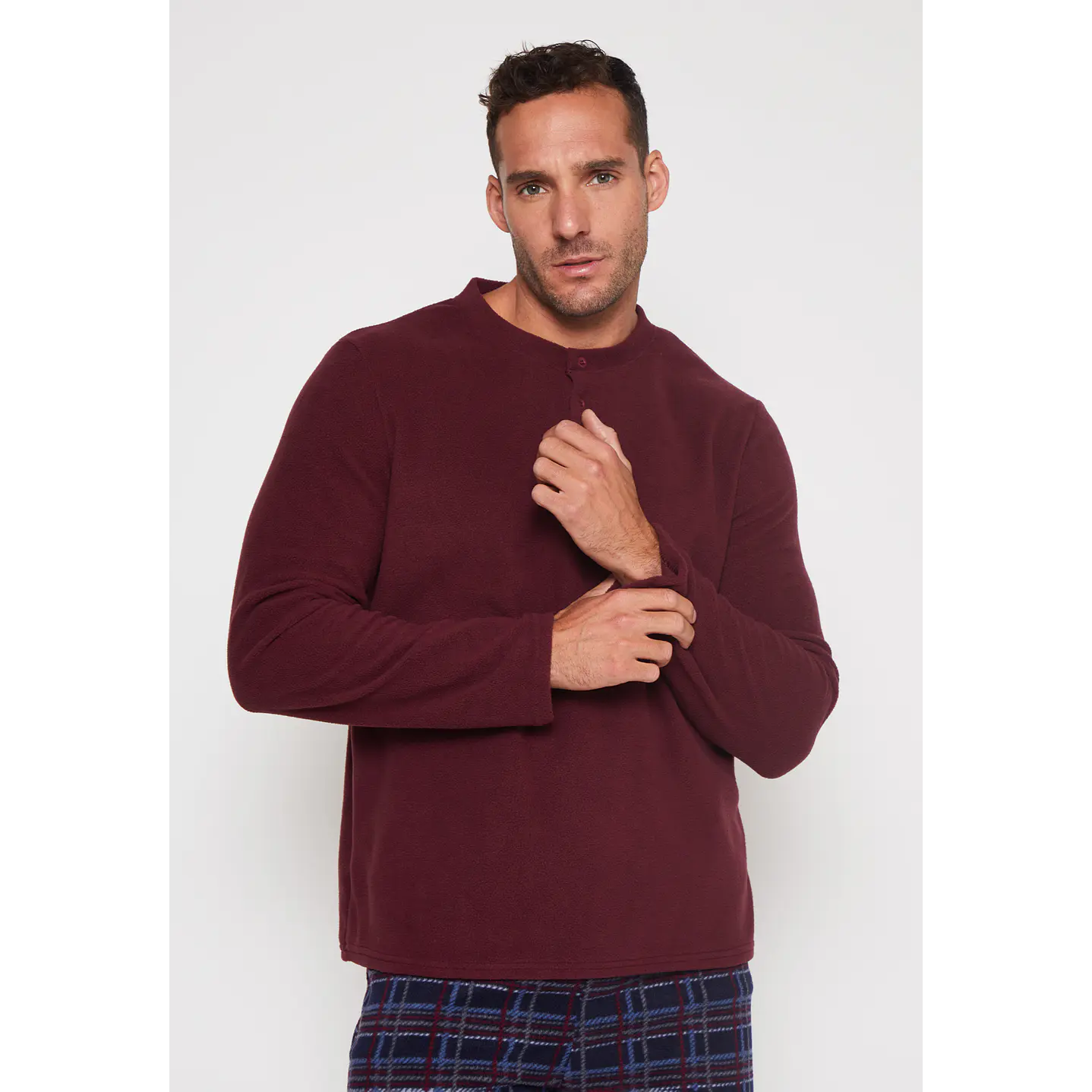 Pijama Polar Hombre Burdeo Familyshop 4