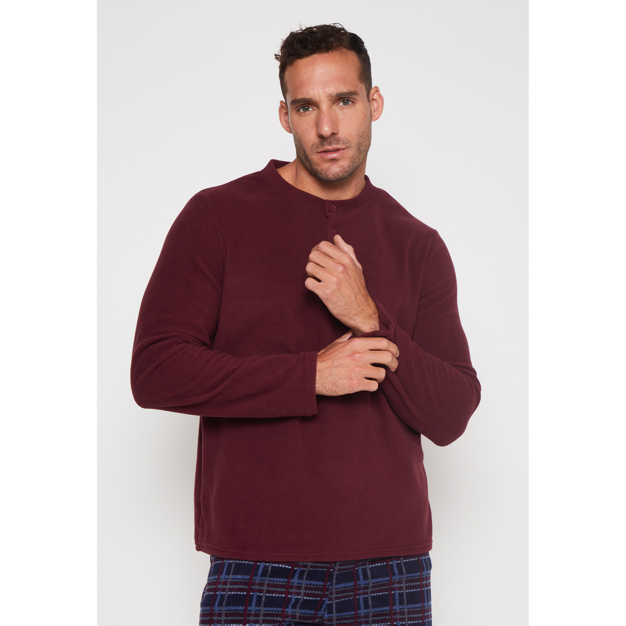 Pijama Polar Hombre Burdeo Familyshop 4