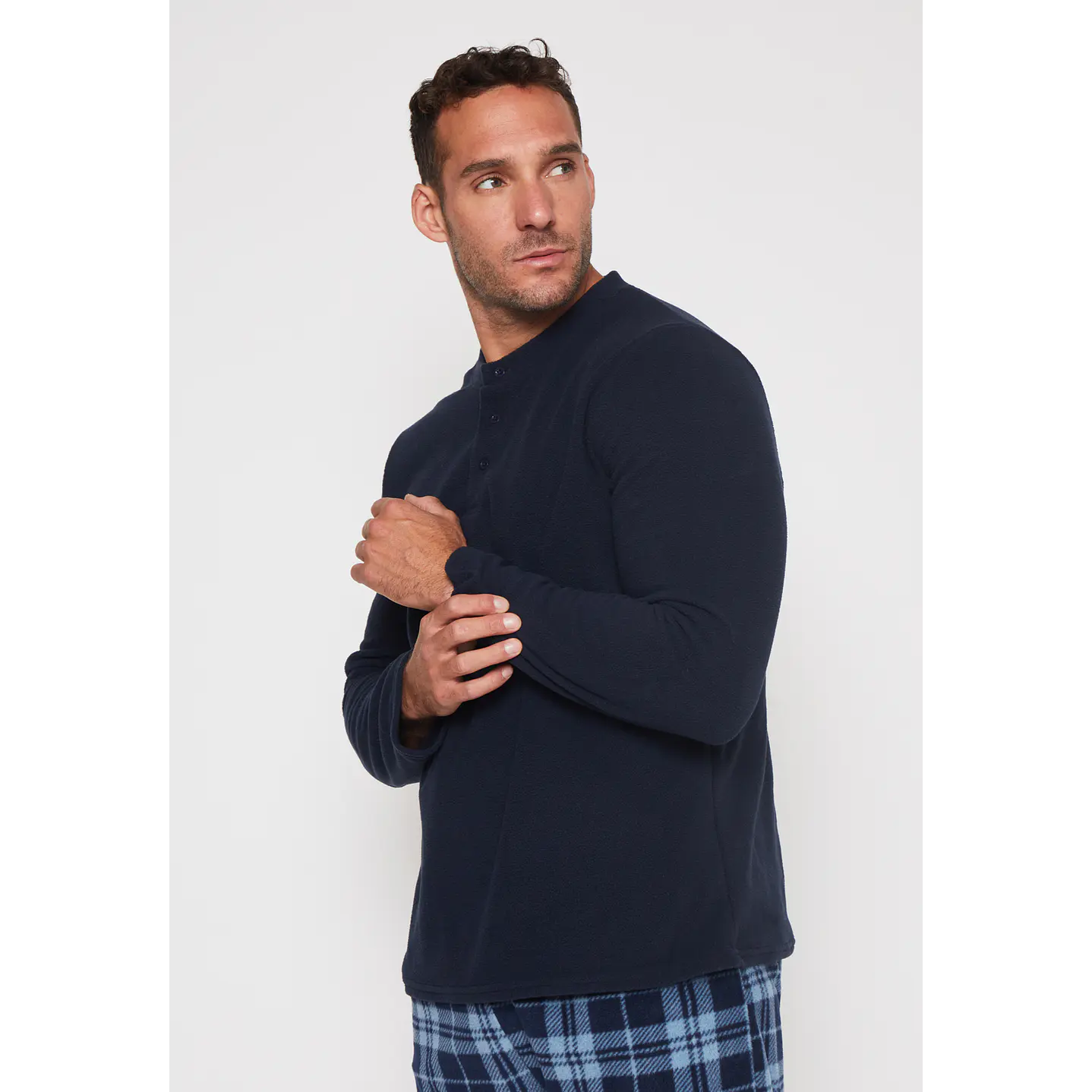 Pijama Polar Escocesa Hombre Azul Familyshop 3