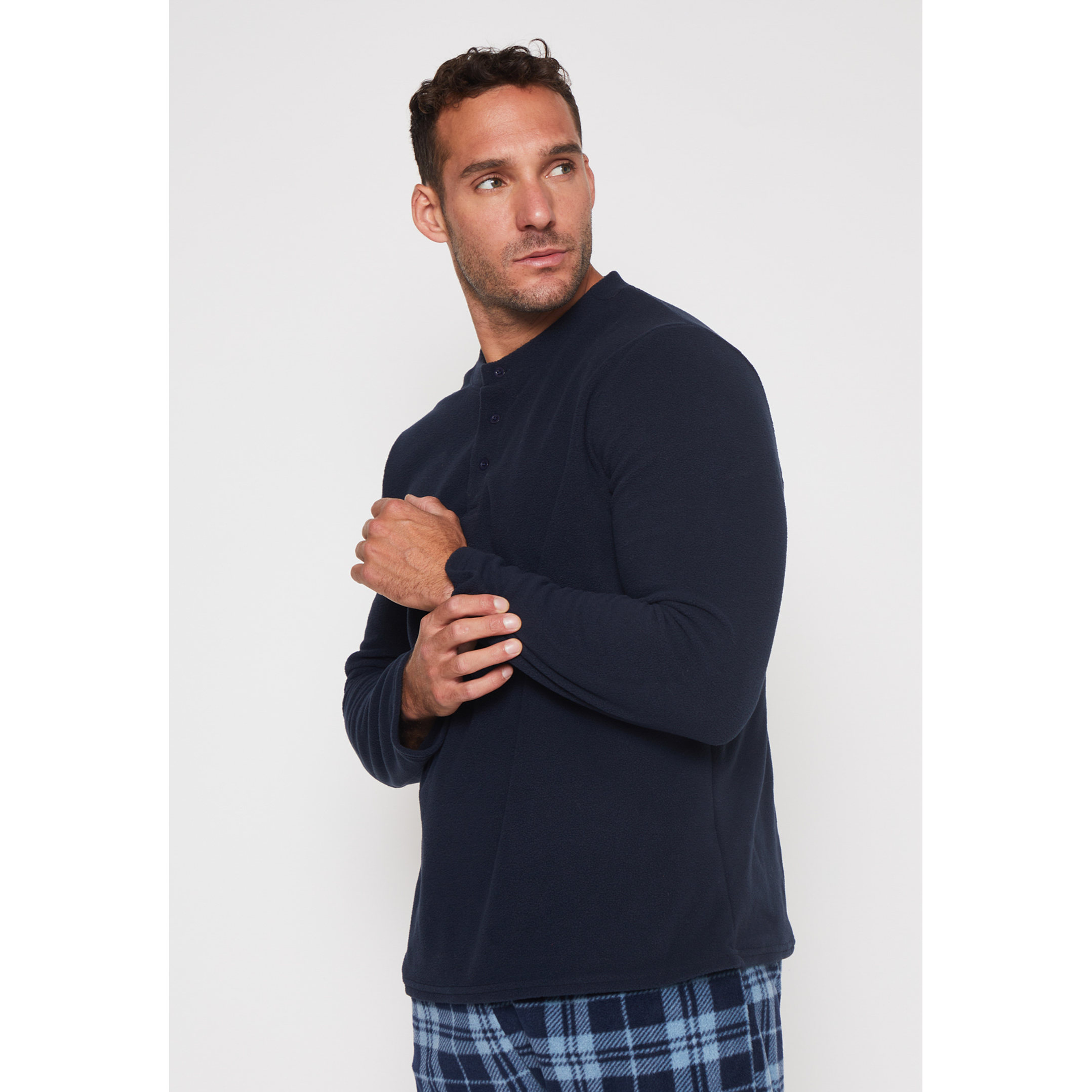 Pijama Polar Escocesa Hombre Azul Familyshop 3