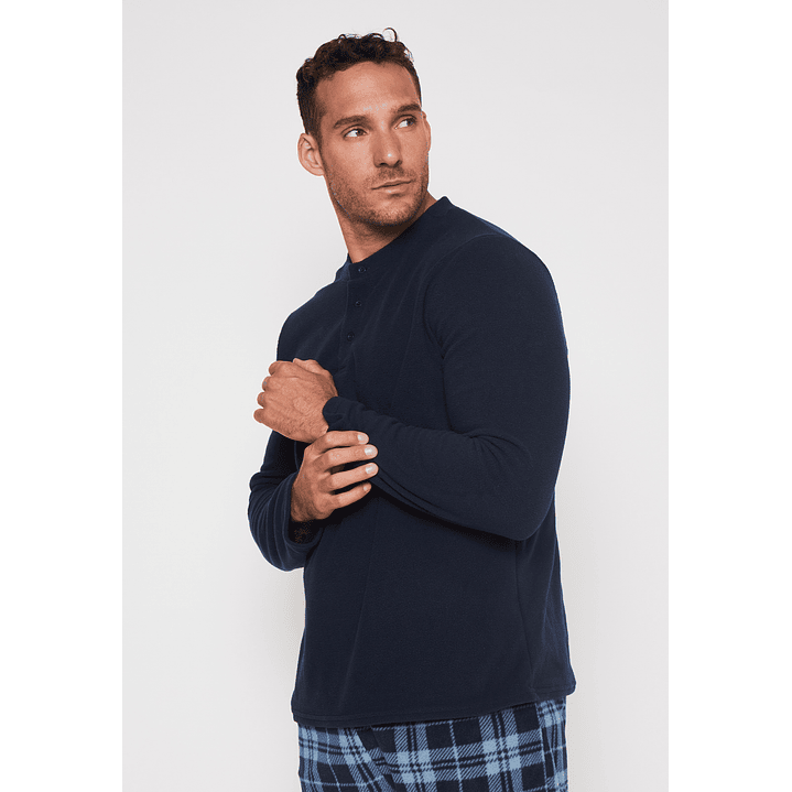 Pijama Polar Escocesa Hombre Azul Familyshop 3