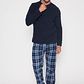 Pijama Polar Escocesa Hombre Azul Familyshop - Miniatura 1