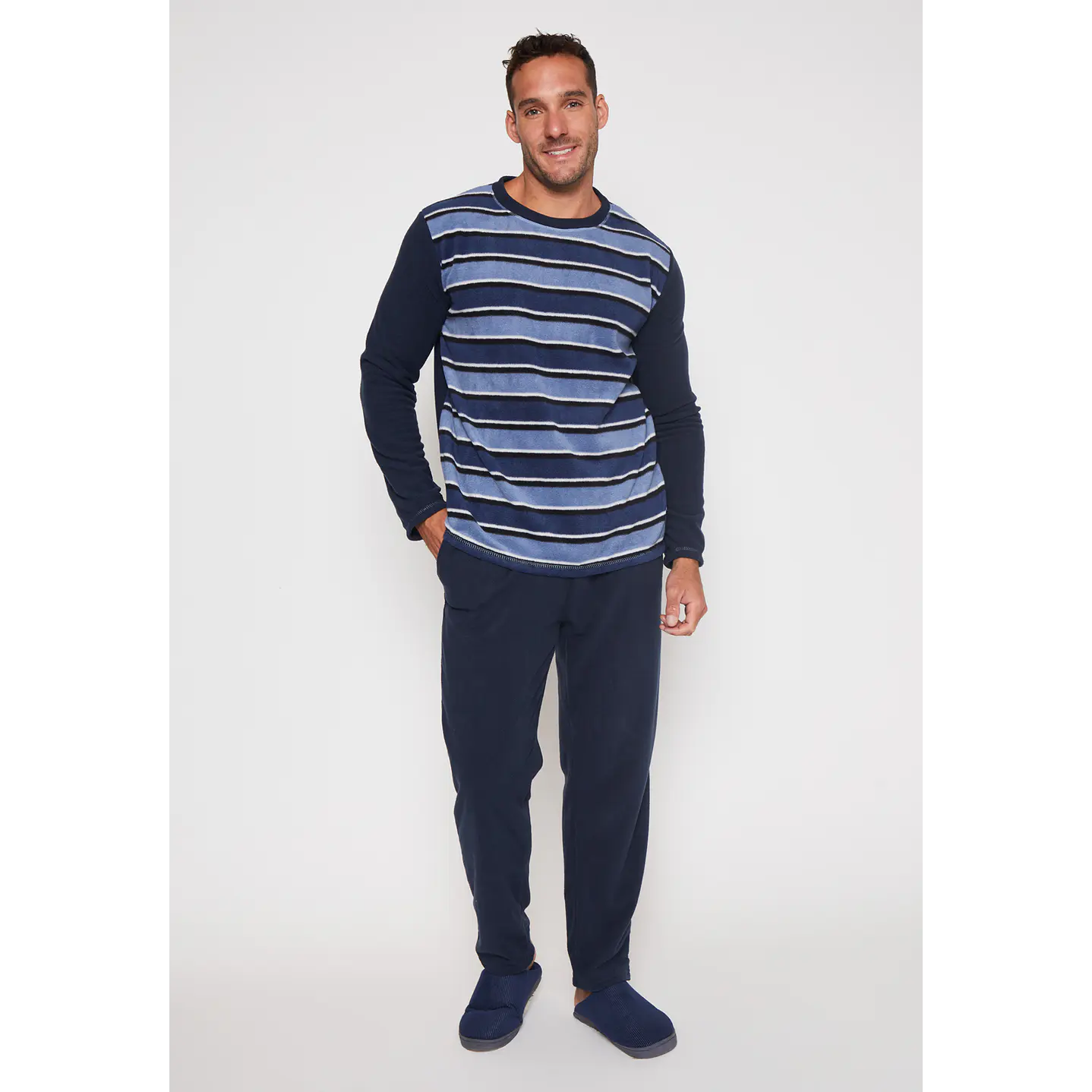 Pijama Polar Pant Hombre Azul Familyshop 1