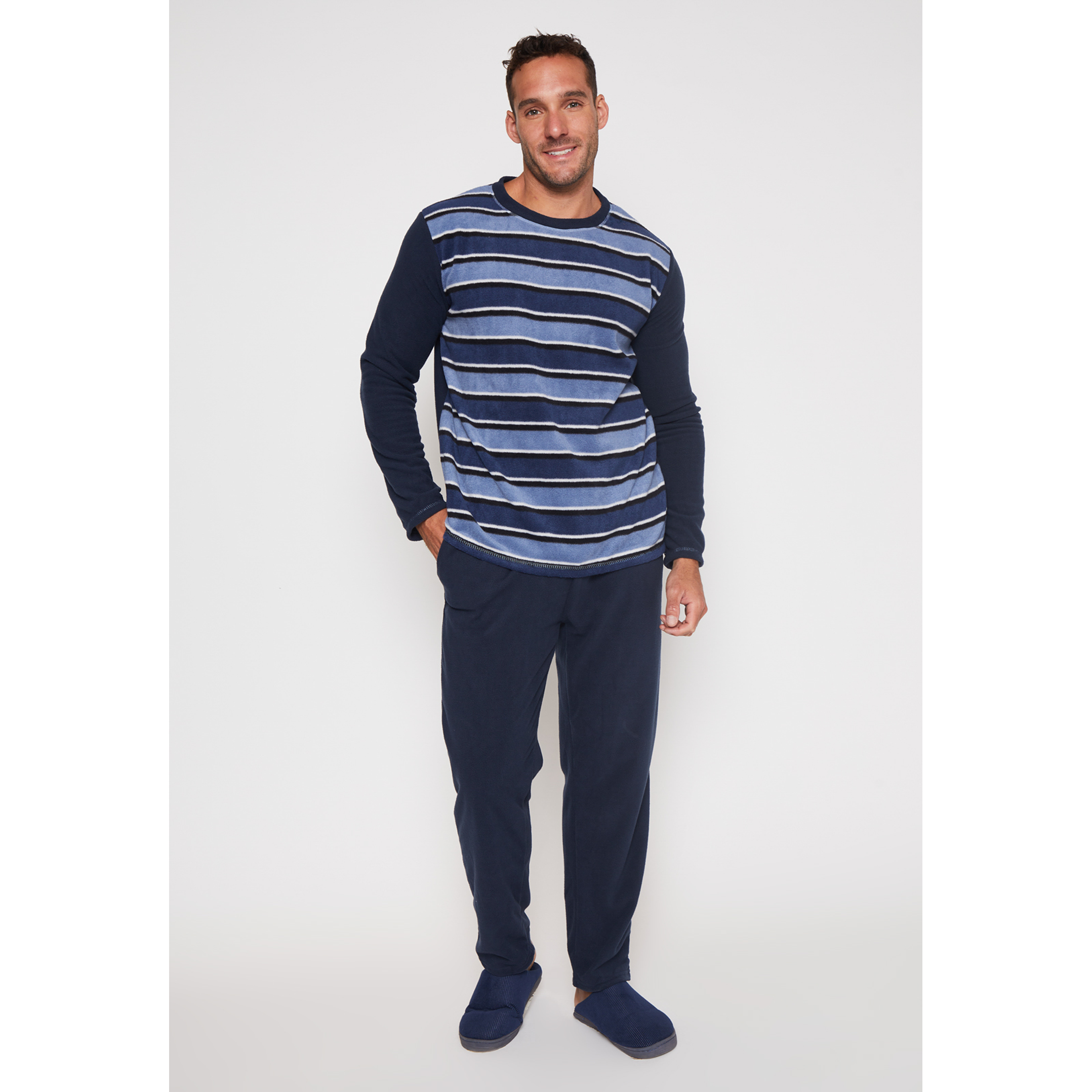 Pijama Polar Pant Hombre Azul Familyshop 1