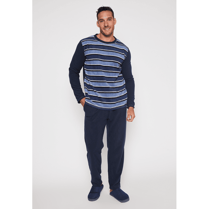 Pijama Polar Pant Hombre Azul Familyshop 1