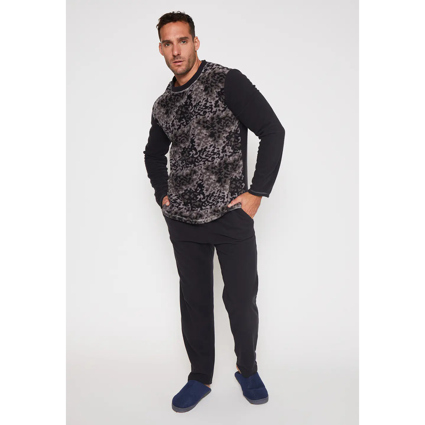 Pijama Polar Hombre Gris Familyshop 1