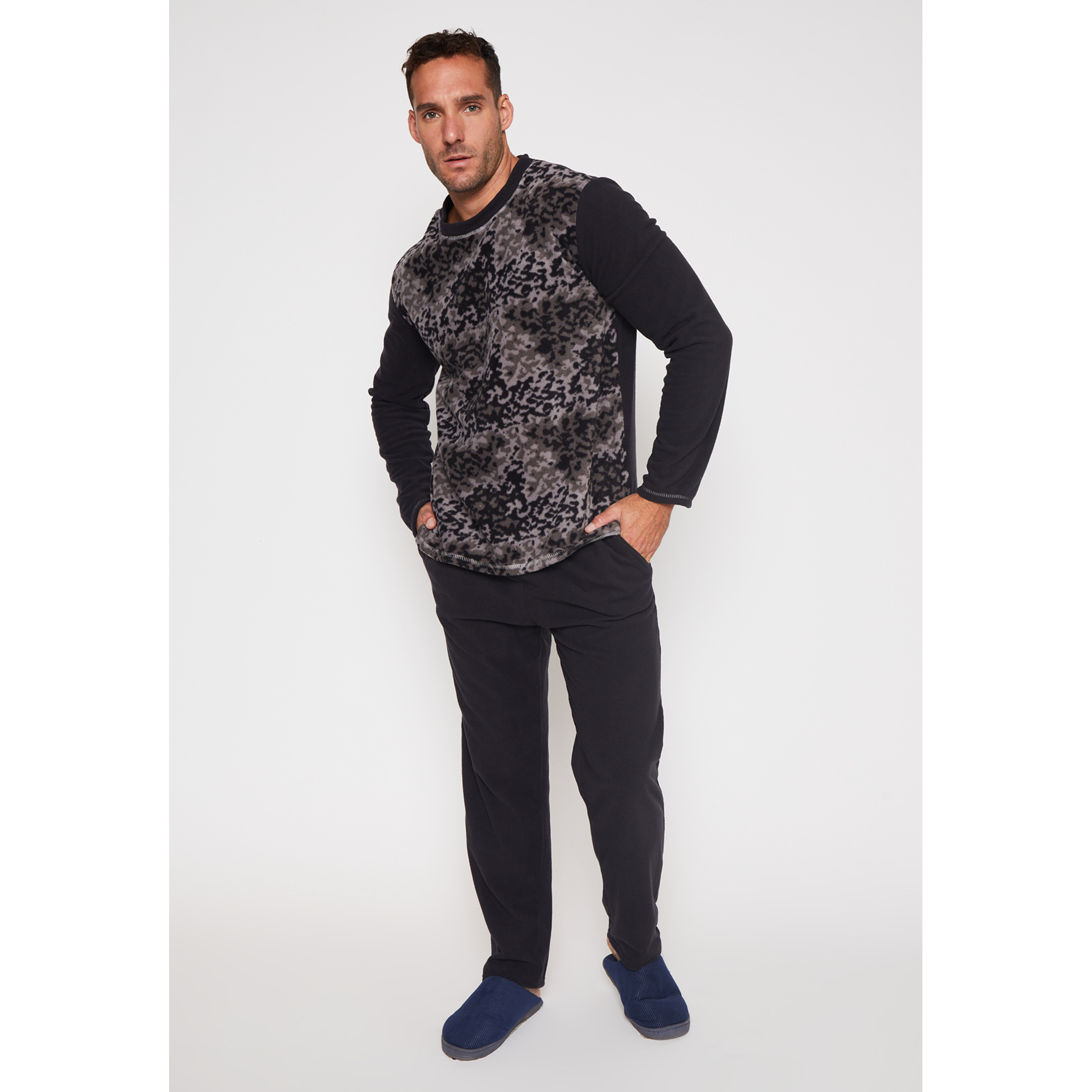 Pijama Polar Hombre Gris Familyshop 1