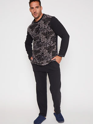 Pijama Polar Hombre Gris Familyshop