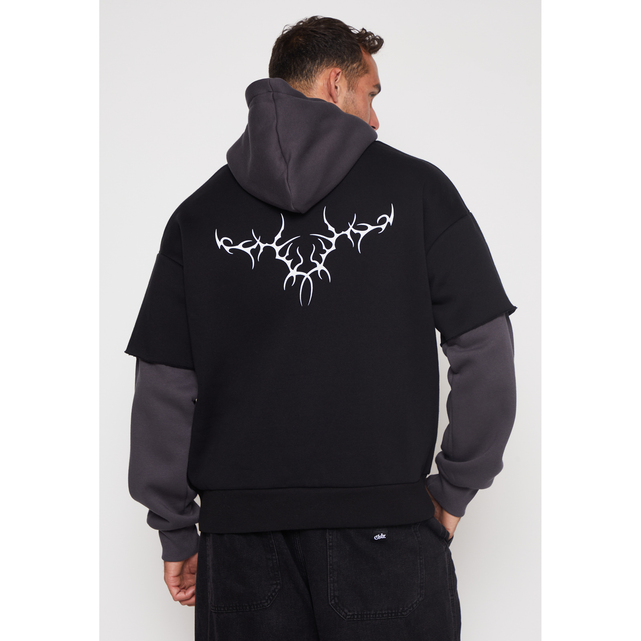 Polerón Manga Falsa Hombre Negro Familyshop 2