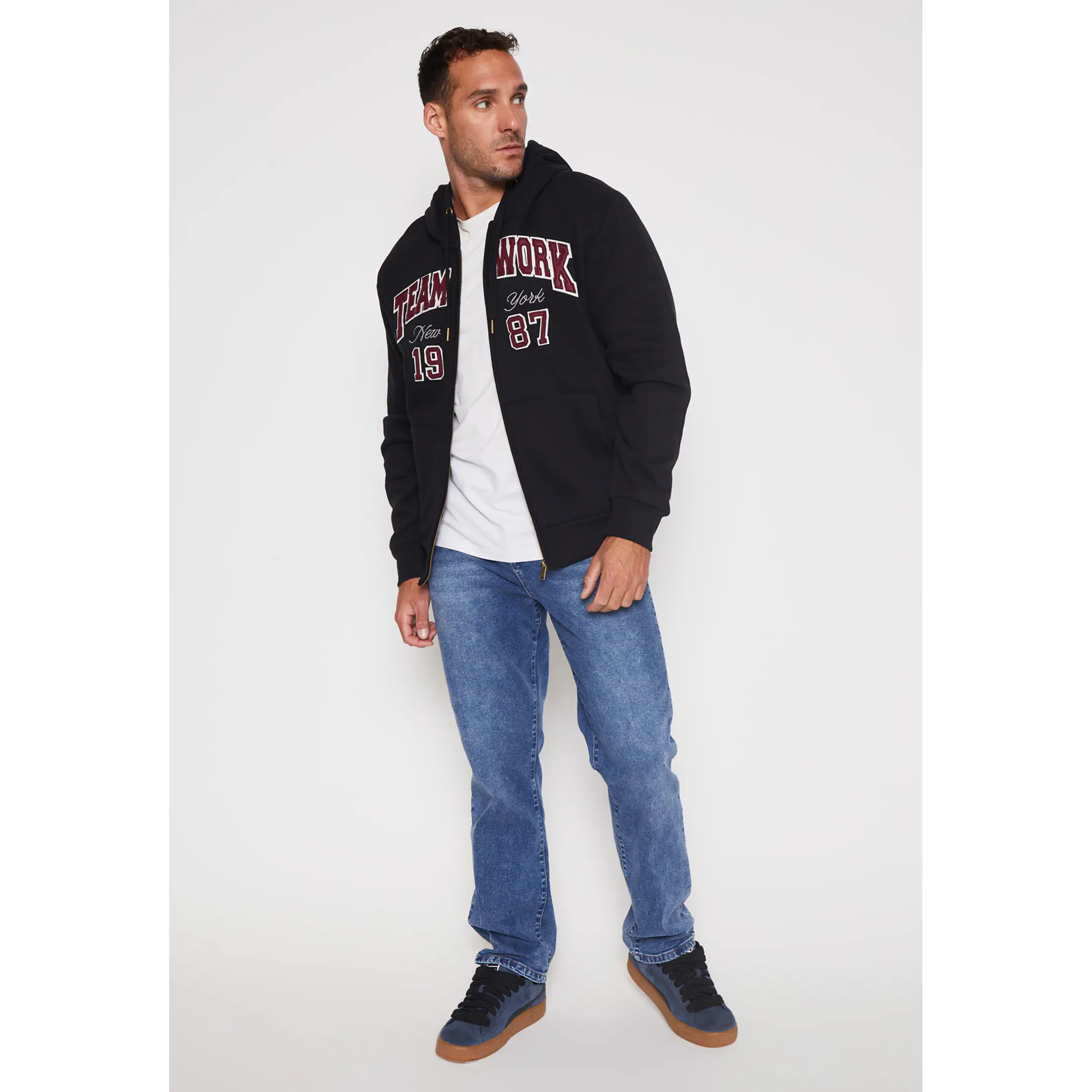 Polerón College Hombre Negro Familyshop 4