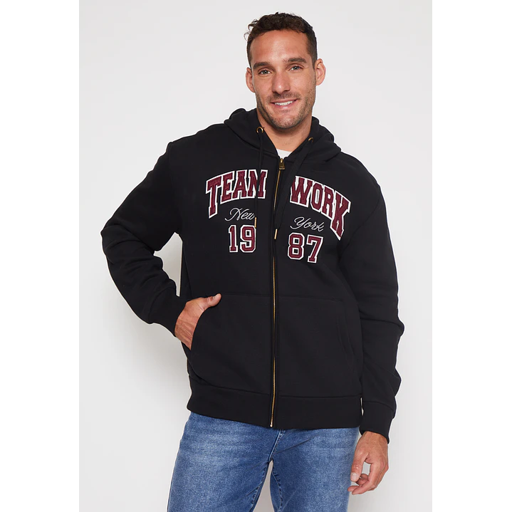 Polerón College Hombre Negro Familyshop 1