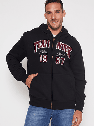 Polerón College Hombre Negro Familyshop