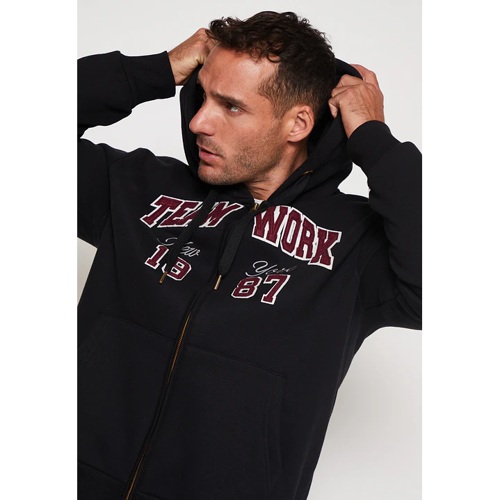 Polerón College Hombre Negro Familyshop 3