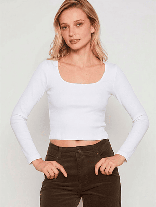 Polera Seamless Mujer Blanco Familyshop
