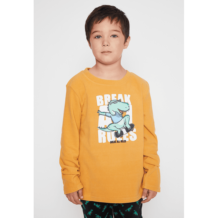 Pijama Polar Break Rules Niño Beige Familyshop 3