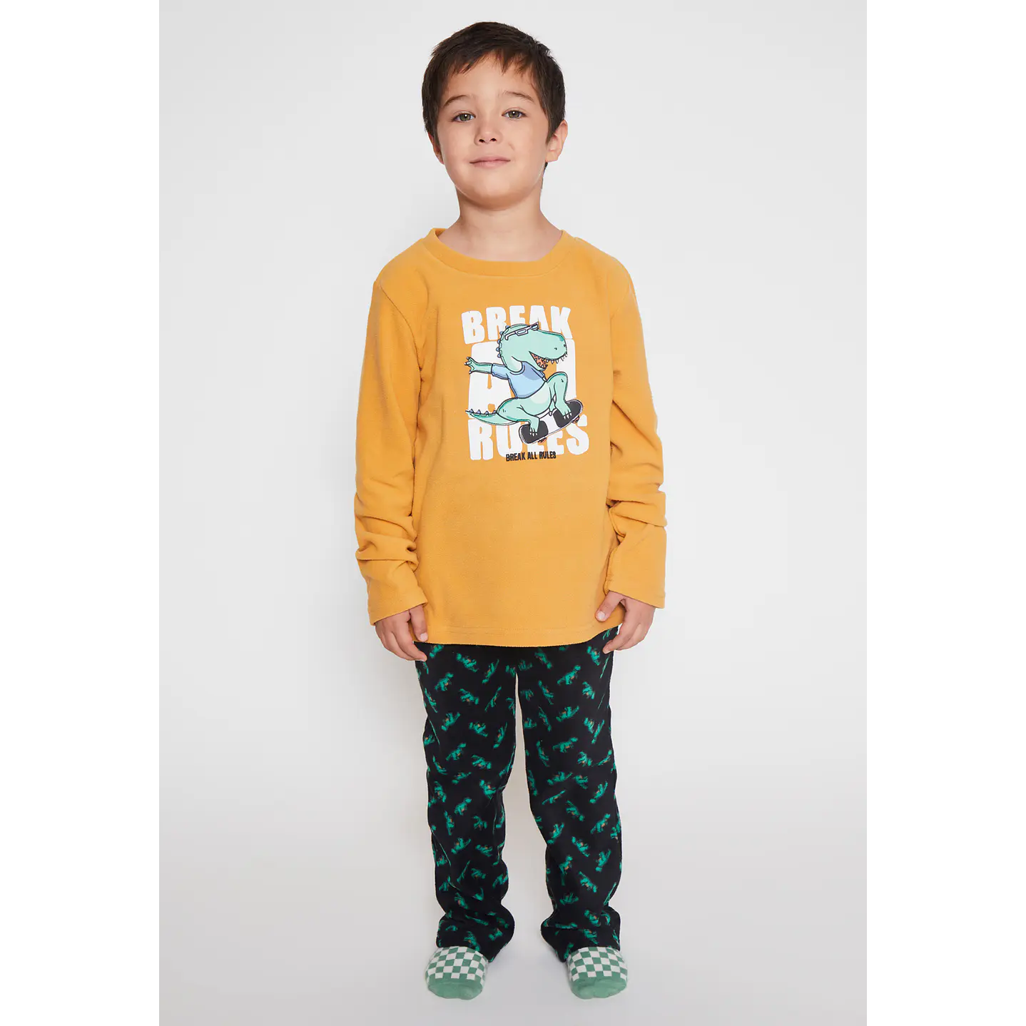 Pijama Polar Break Rules Niño Beige Familyshop 1