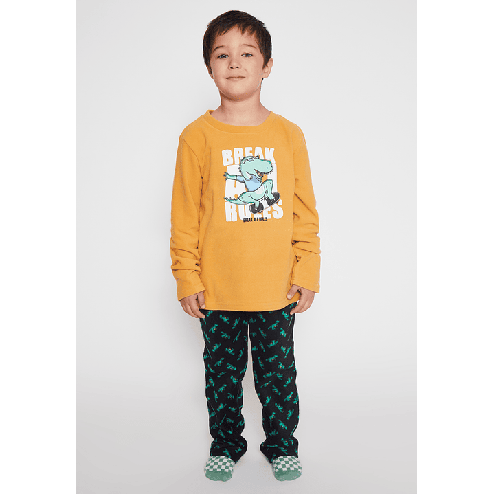 Pijama Polar Break Rules Niño Beige Familyshop 1