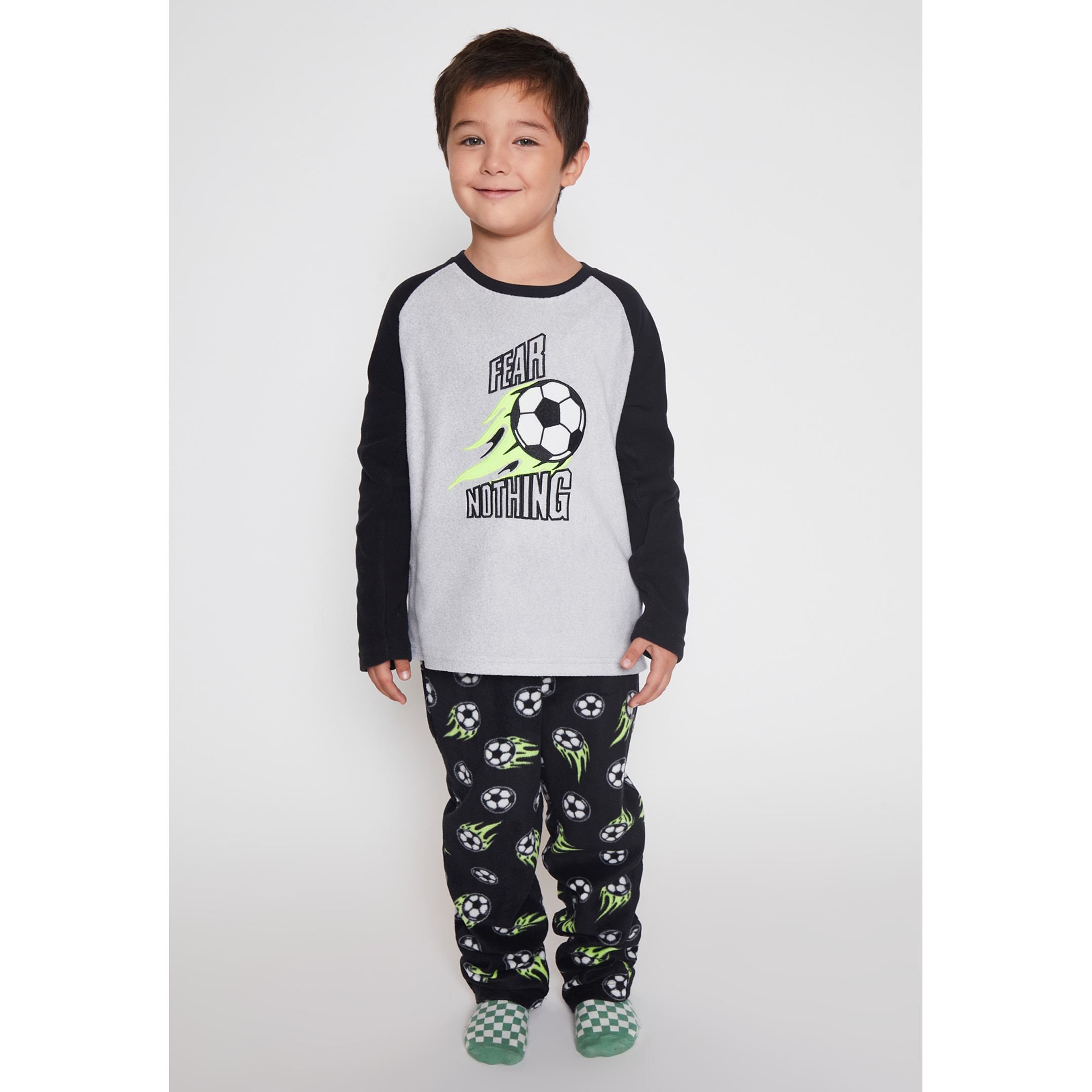Pijama Polar Fear Nothing Niño Gris Familyshop 1