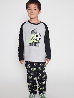Pijama Polar Fear Nothing Niño Gris Familyshop