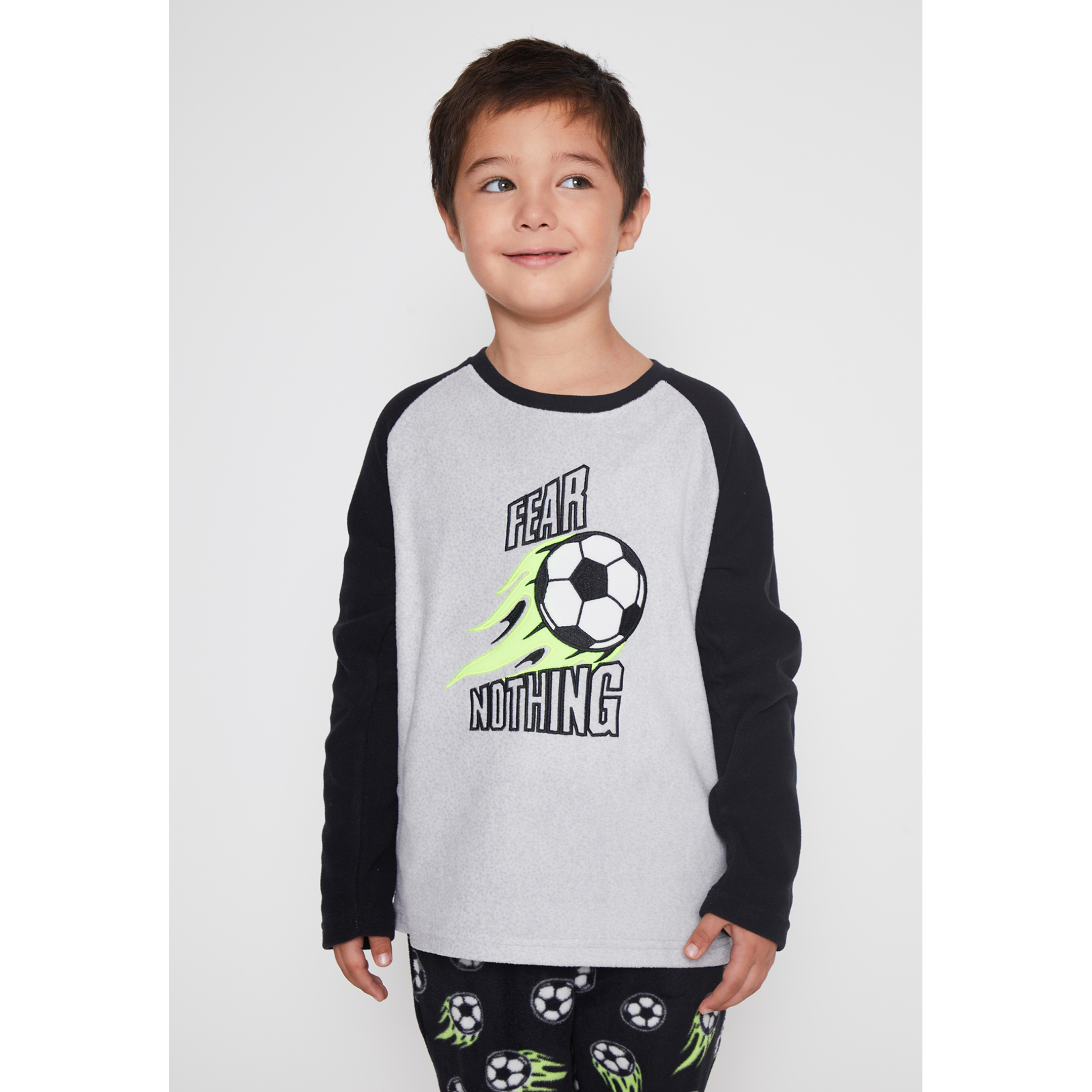 Pijama Polar Fear Nothing Niño Gris Familyshop 3