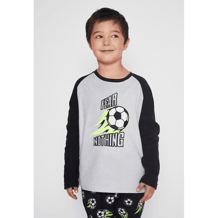Pijama Polar Fear Nothing Niño Gris Familyshop 3