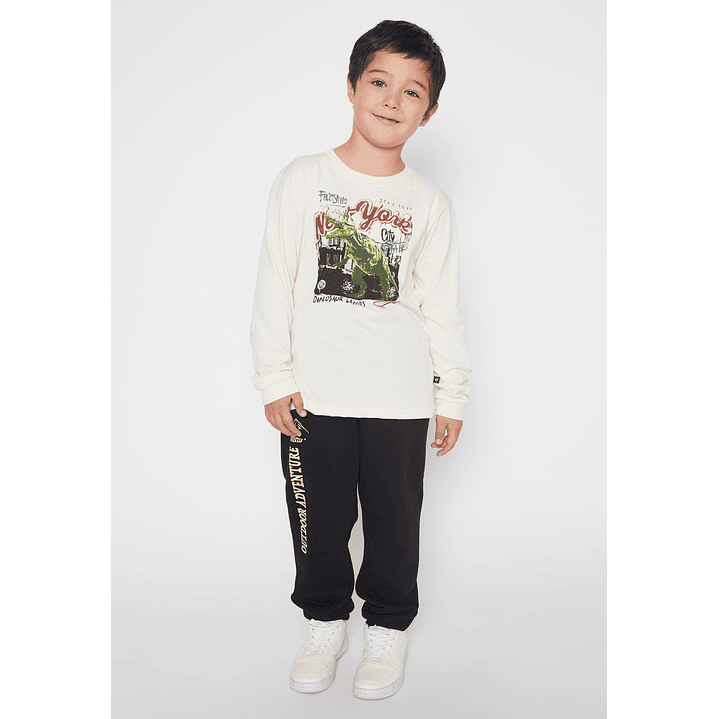 Pantalón Buzo Costado Niño Negro Familyshop 3