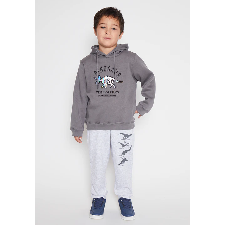 Polerón Dino Niño Gris Familyshop 3