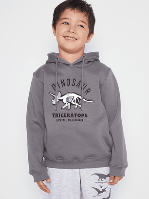 Polerón Dino Niño Gris Familyshop