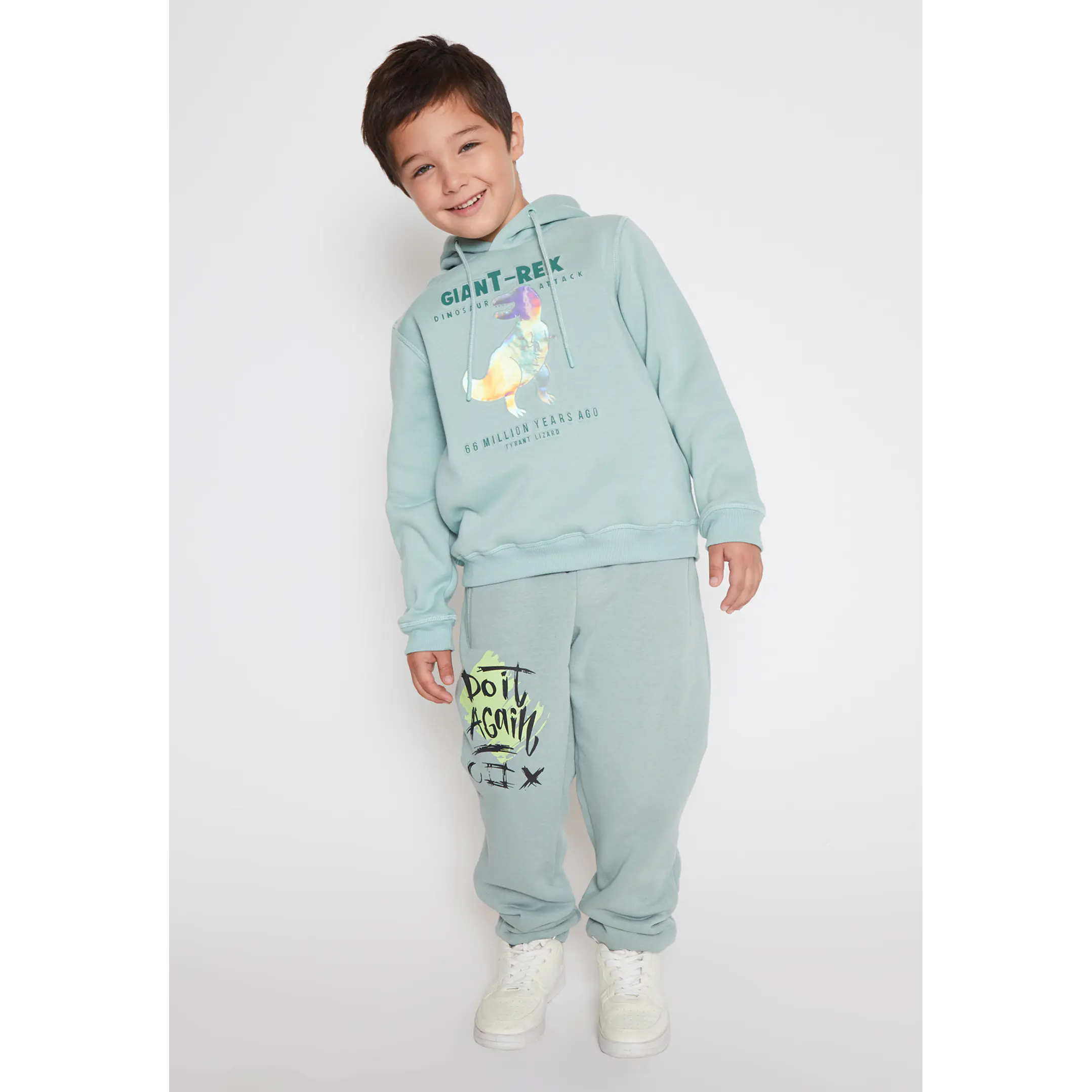 Polerón Dino Metalizado Niño Verde Familyshop 3