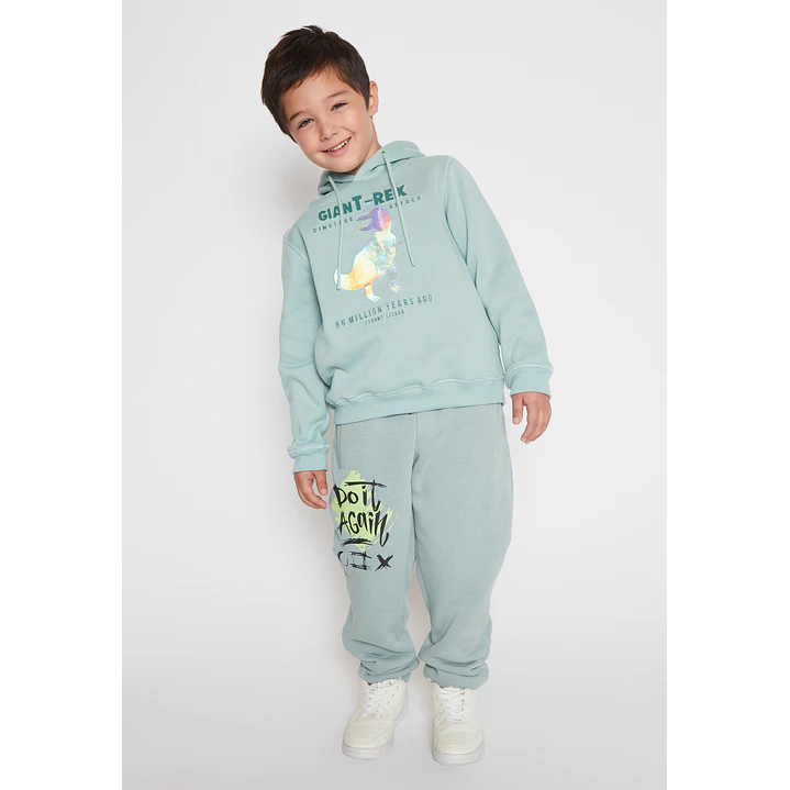 Polerón Dino Metalizado Niño Verde Familyshop 3