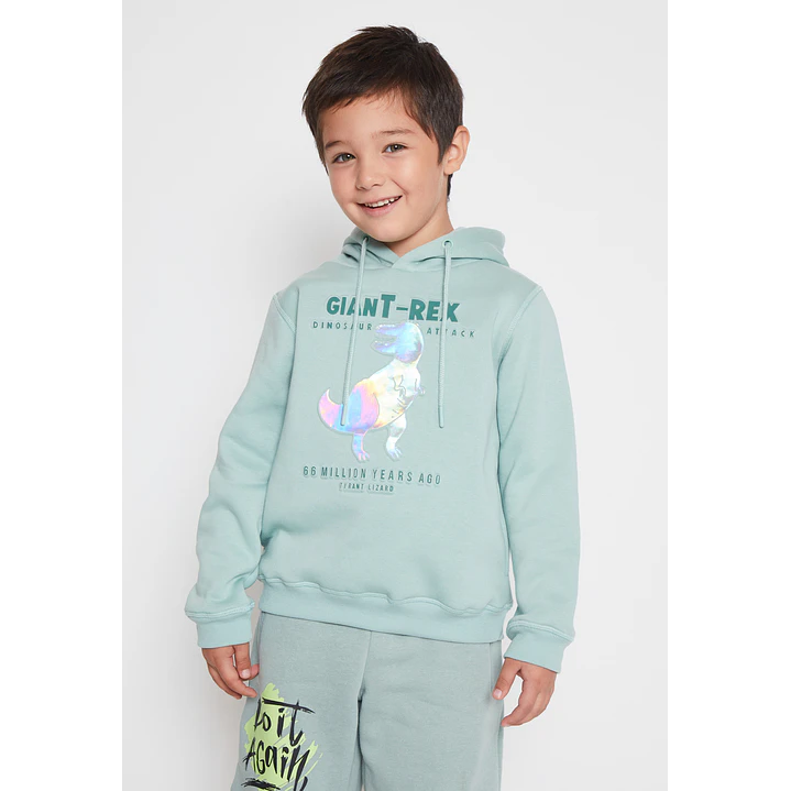 Polerón Dino Metalizado Niño Verde Familyshop 1