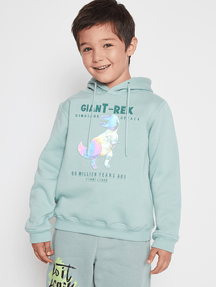 Polerón Dino Metalizado Niño Verde Familyshop