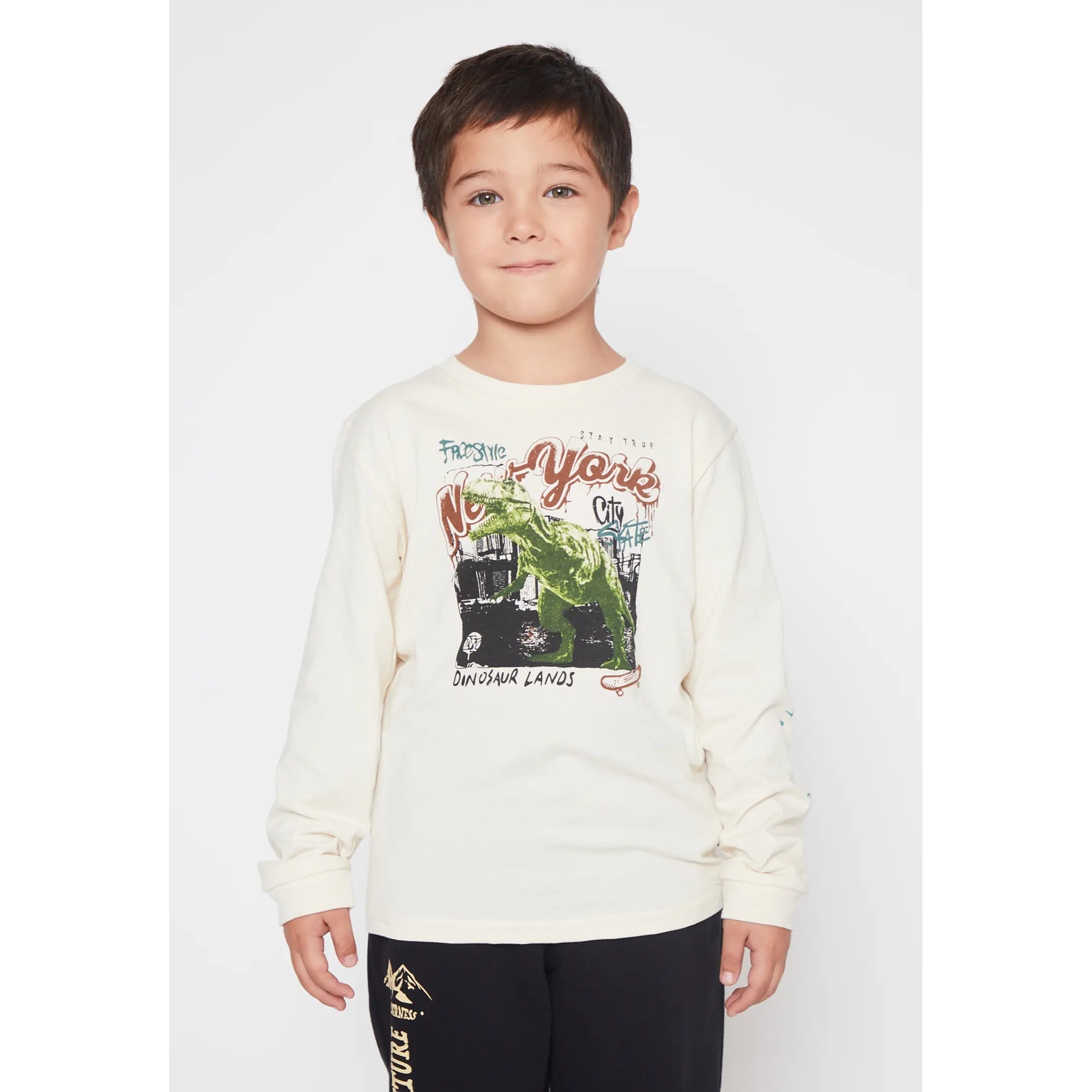Polera Dino Niño Mostaza Familyshop 1