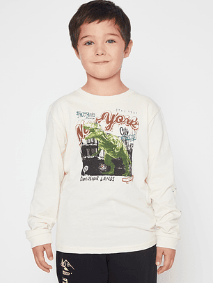 Polera Dino Niño Mostaza Familyshop