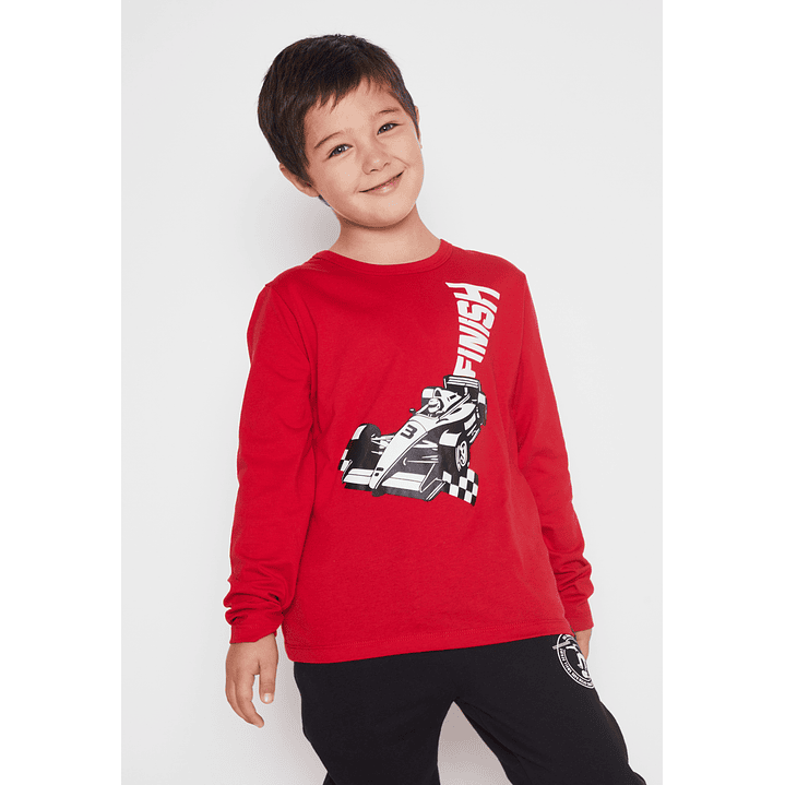 Polera Racing Niño Rojo Familyshop 1