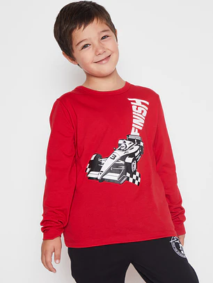 Polera Racing Niño Rojo Familyshop