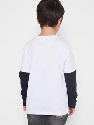 Polera Street Niño Blanco Familyshop