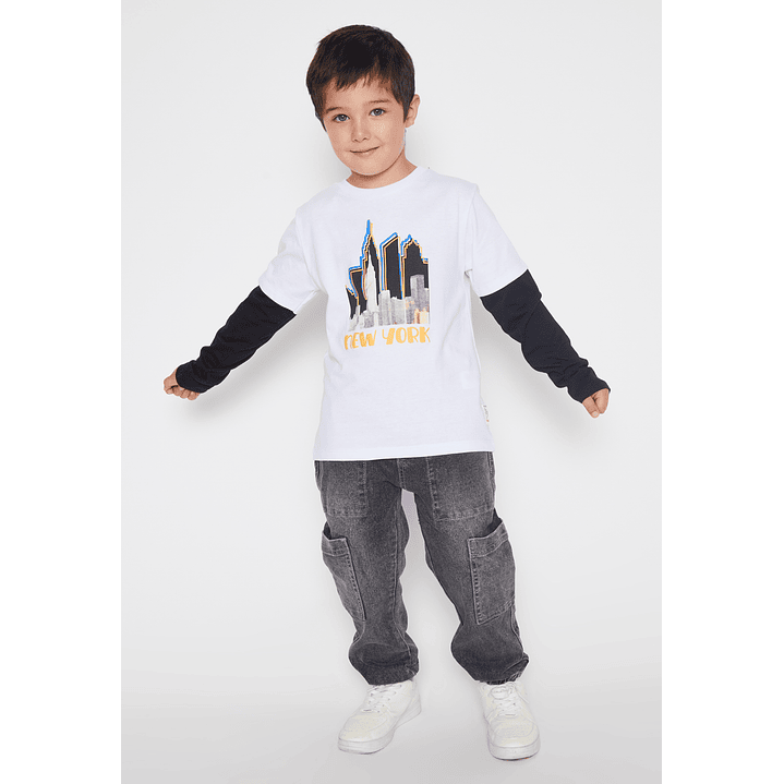 Polera Street Niño Blanco Familyshop 3
