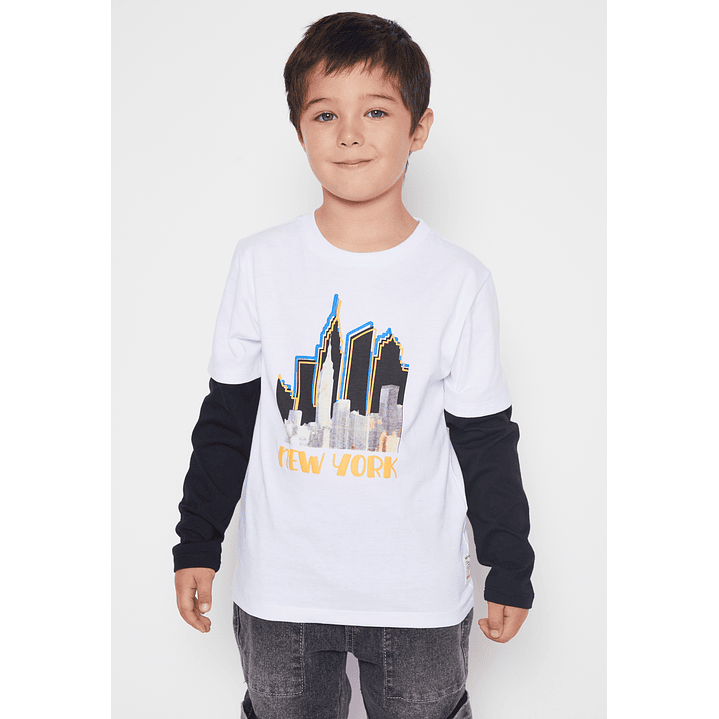 Polera Street Niño Blanco Familyshop 1