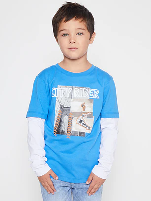 Polera Street Niño Azul Familyshop