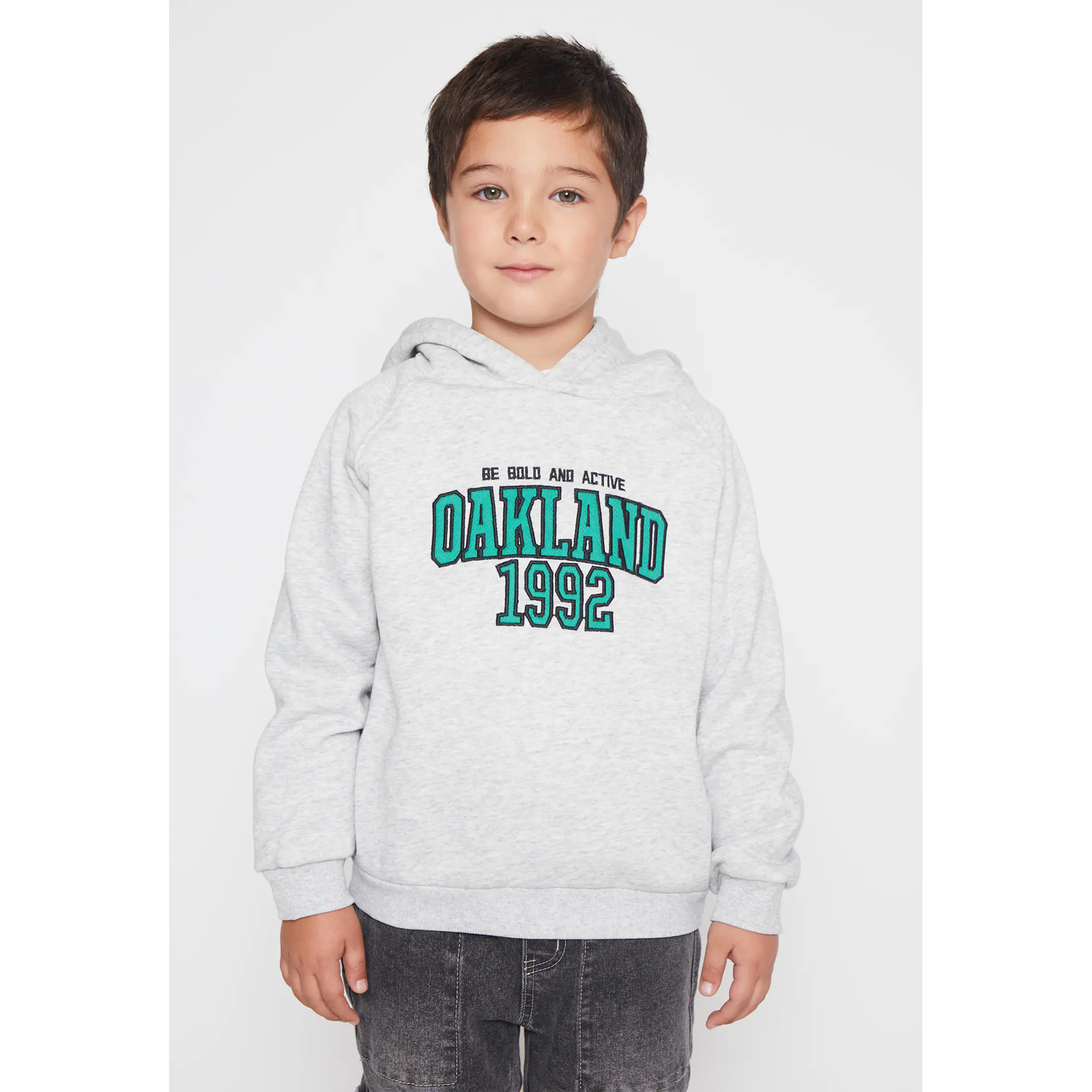 Polerón Bordado Oukland Niño Gris Familyshop 1
