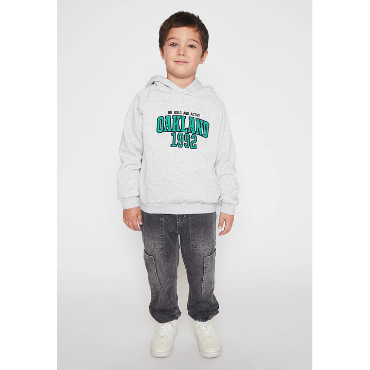Polerón Bordado Oukland Niño Gris Familyshop 3