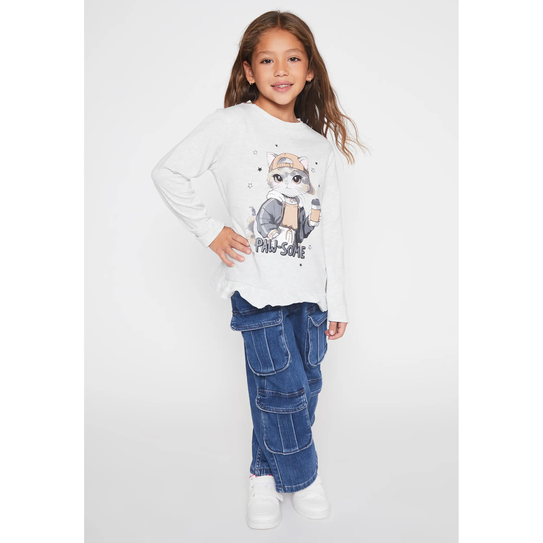 Polera Animalitos Niña Gris Familyshop 3