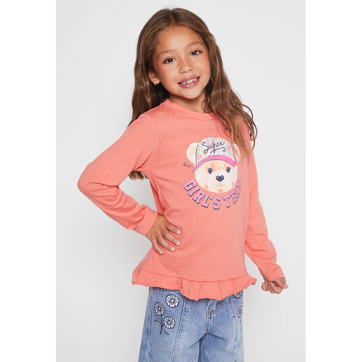 Polera Animalitos Niña Coral Familyshop 1