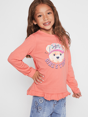 Polera Animalitos Niña Coral Familyshop