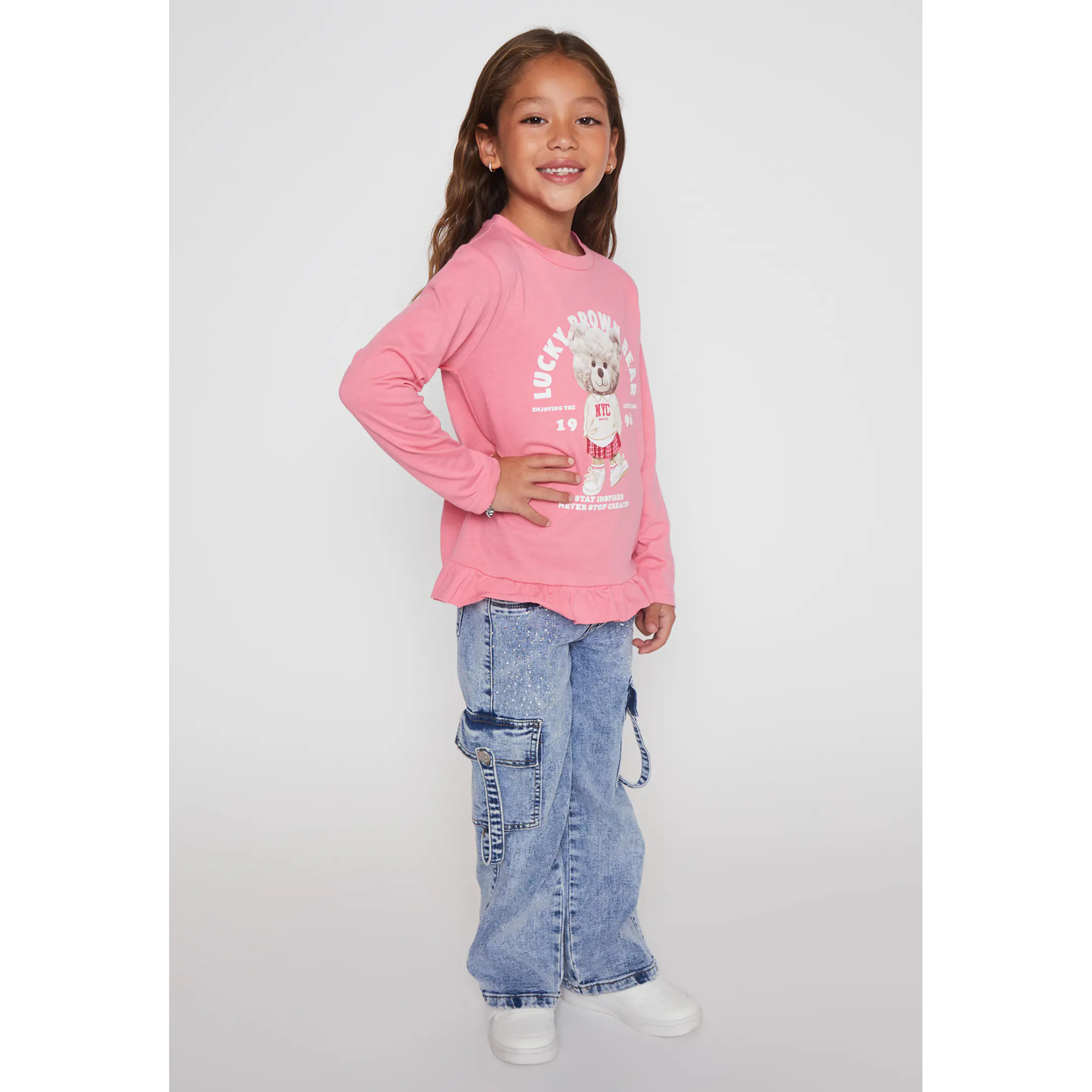 Polera Animalitos Niña Rosado Familyshop 3