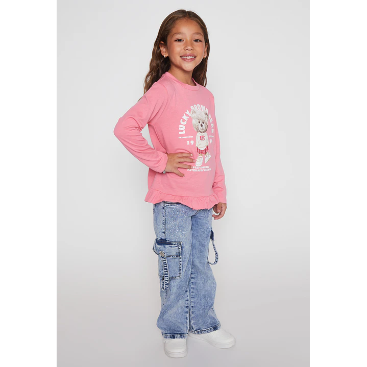 Polera Animalitos Niña Rosado Familyshop 3