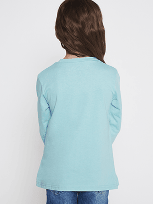 Polera Animalitos Niña Turquesa Familyshop