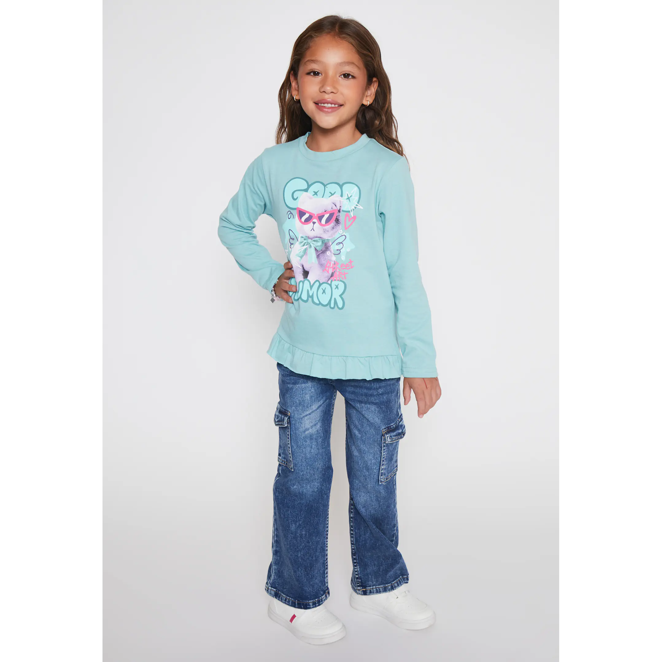 Polera Animalitos Niña Turquesa Familyshop 3