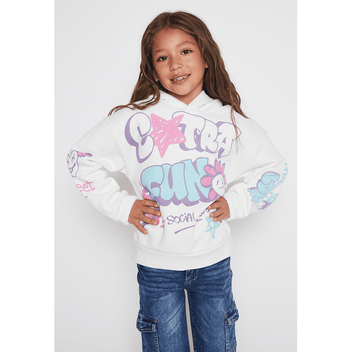 Polerón Graffiti Niña Crudo Familyshop 1